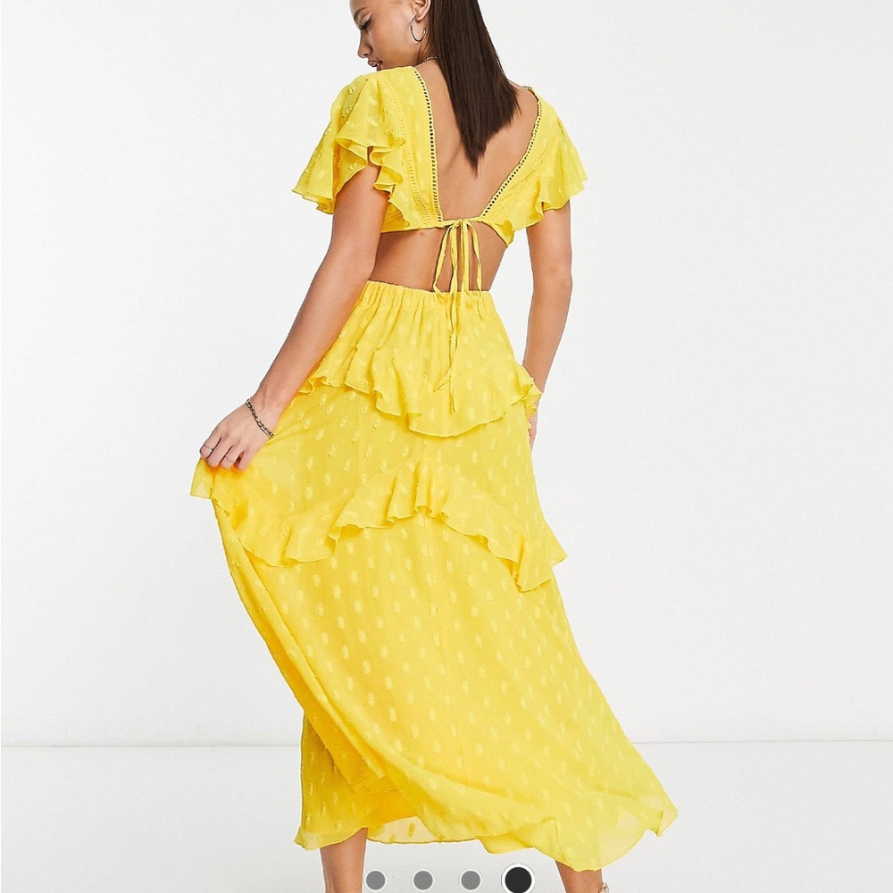 ASOS Yellow Ruffled Maxi Dress - Picture 2 of 9